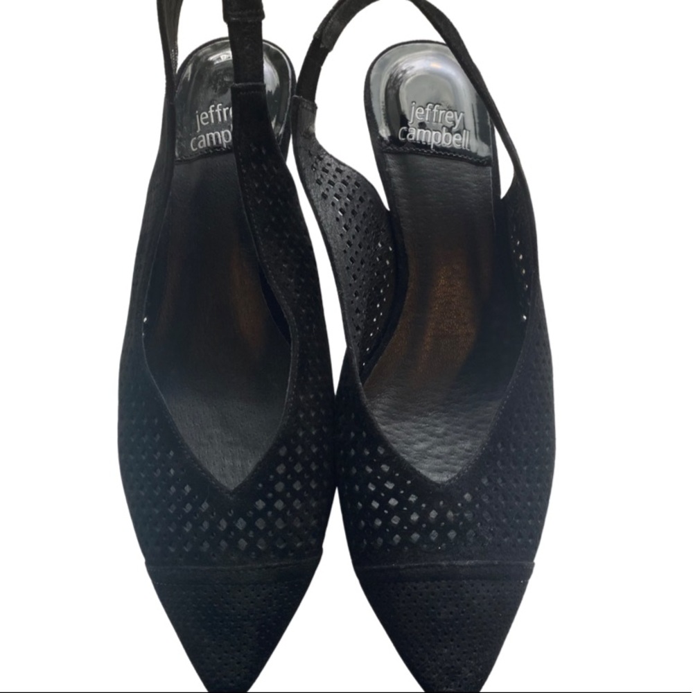 Jeffrey Campbell Bianca Black Slingback Suede Heels